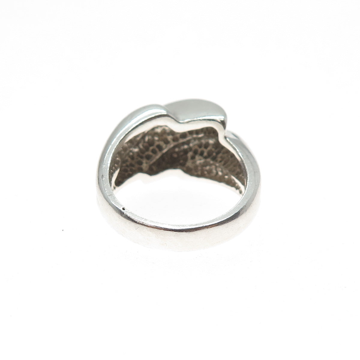 925 Sterling Silver Vintage Modernist Bypass Ring Size 6