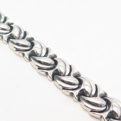 925 Sterling Silver Vintage Turkey Fancy Link Bracelet 7.25"