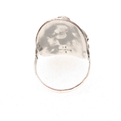 Les Hill Navajo Old Pawn Sterling Silver Vintage Turquoise Tribal Ring Size 9