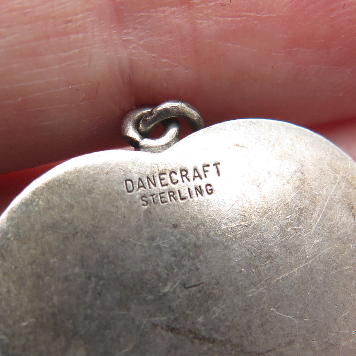 DANECRAFT 925 Sterling Silver Antique Art Deco Ornate Heart Oxidized Pendant