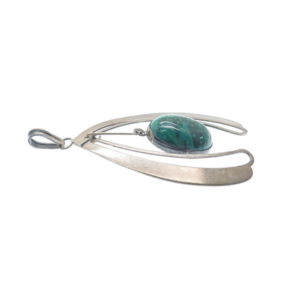 925 Sterling Silver Vintage Israel Real Eilate Modernist Oxidized Pendant