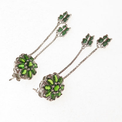 Chuck Clemency 925 Sterling Silver Enamel Real Peridot Butterfly Dangle Earrings