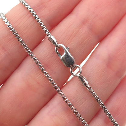 925 Sterling Silver Italy Round Box Chain Necklace 18"