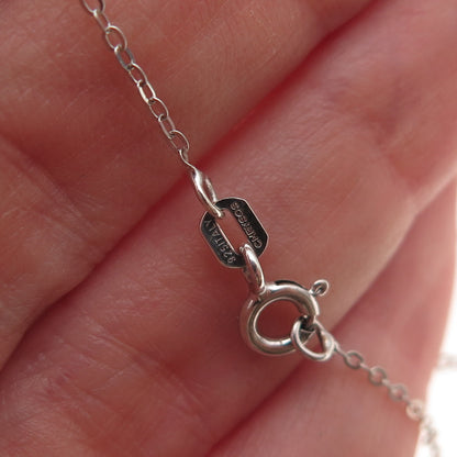 Chuck Clemency 925 Sterling Silver Real Tanzanite White Topaz Heart Necklace 20"
