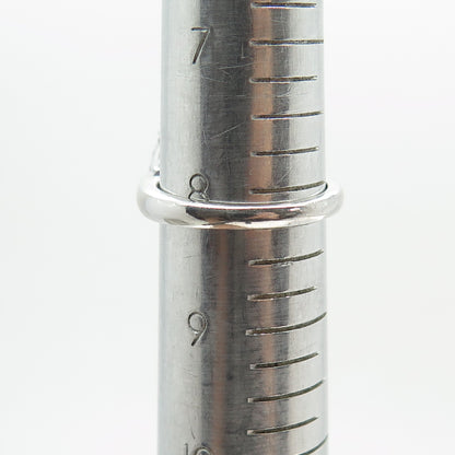 925 Sterling Silver Real Oval-Cut Amethyst & White Topaz Ring Size 8.25