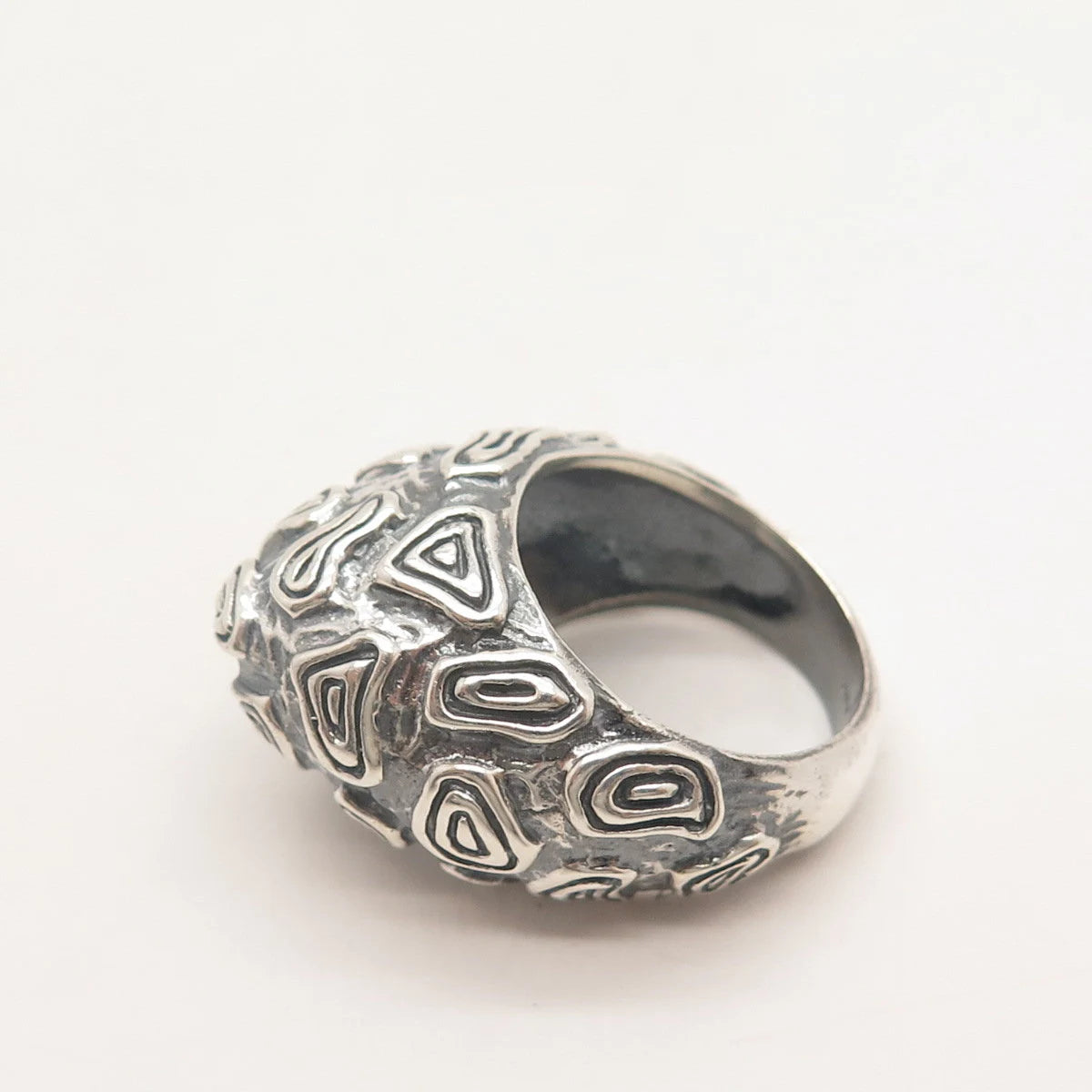 925 Sterling Silver Vintage Domed Nugget Ring Size 6.5