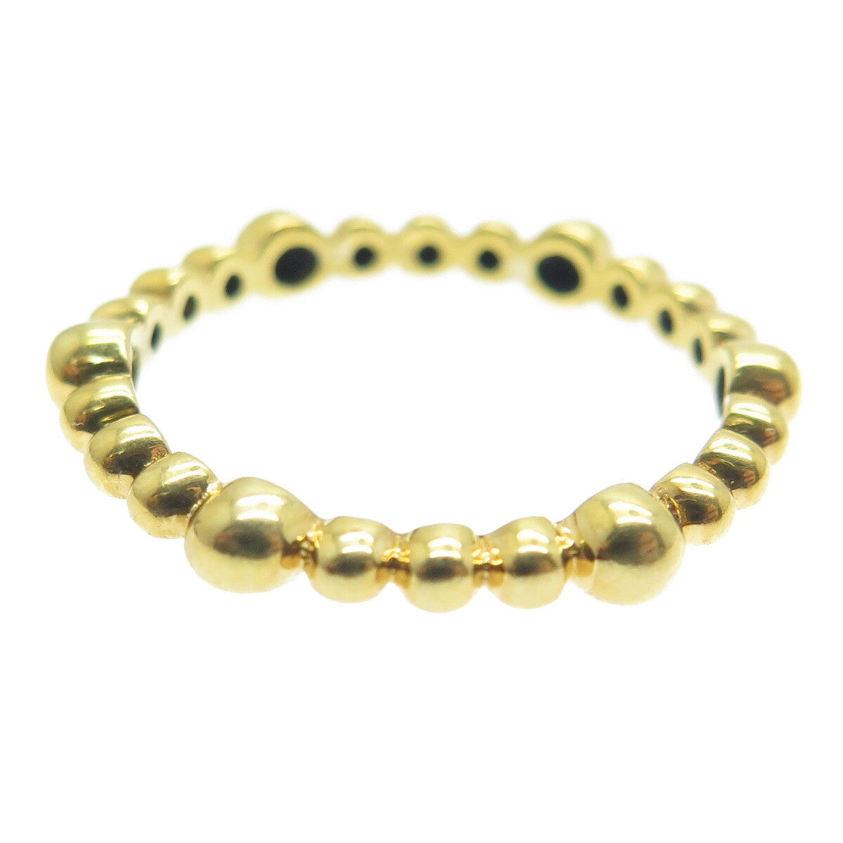 925 Sterling Silver Gold Plated Beaded Band Ring Size 6.5