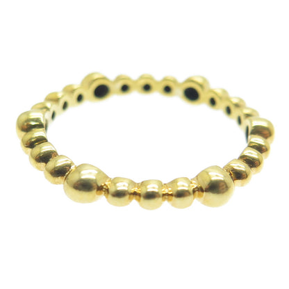 925 Sterling Silver Gold Plated Beaded Band Ring Size 6.5