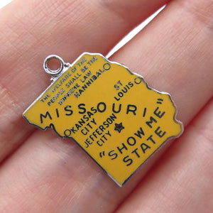 GRIFFITH & SONS 925 Sterling Silver Vintage Enamel Missouri Minimalist Pendant