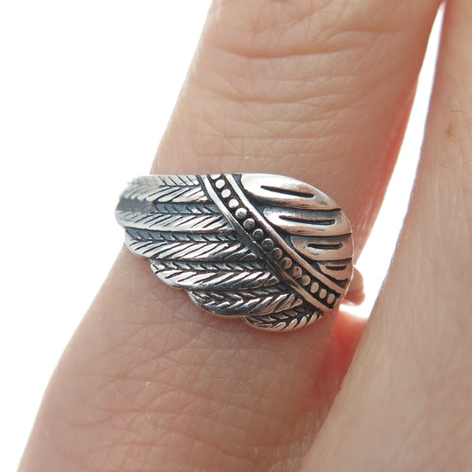 925 Sterling Silver Vintage Angel Wing Ring Size 4