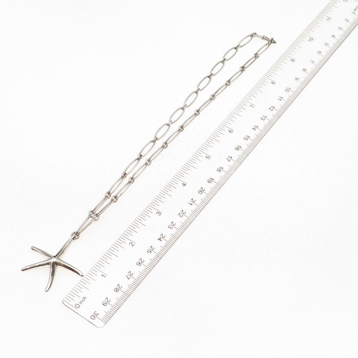 Tiffany & Co. Elsa Peretti Sterling Silver Vintage Starfish Chain Necklace 16"