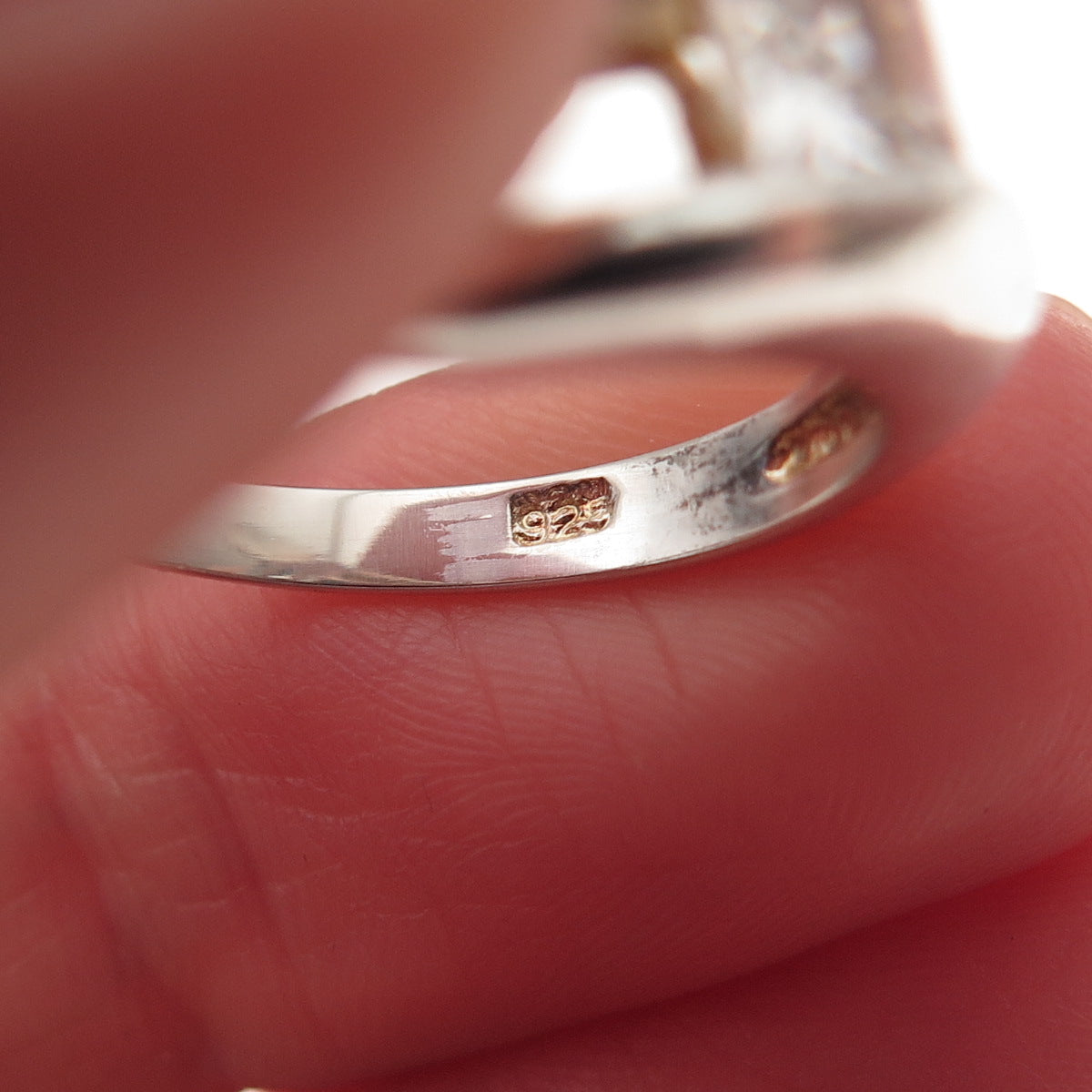 925 Sterling Silver Princess-Cut C Z Modernist Wrap Ring Size 7