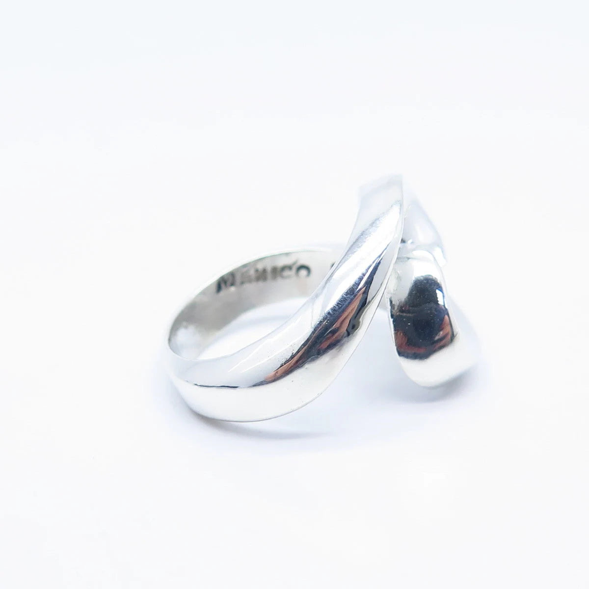 925 Sterling Silver Vintage Mexico Modernist Ring Size 5.75
