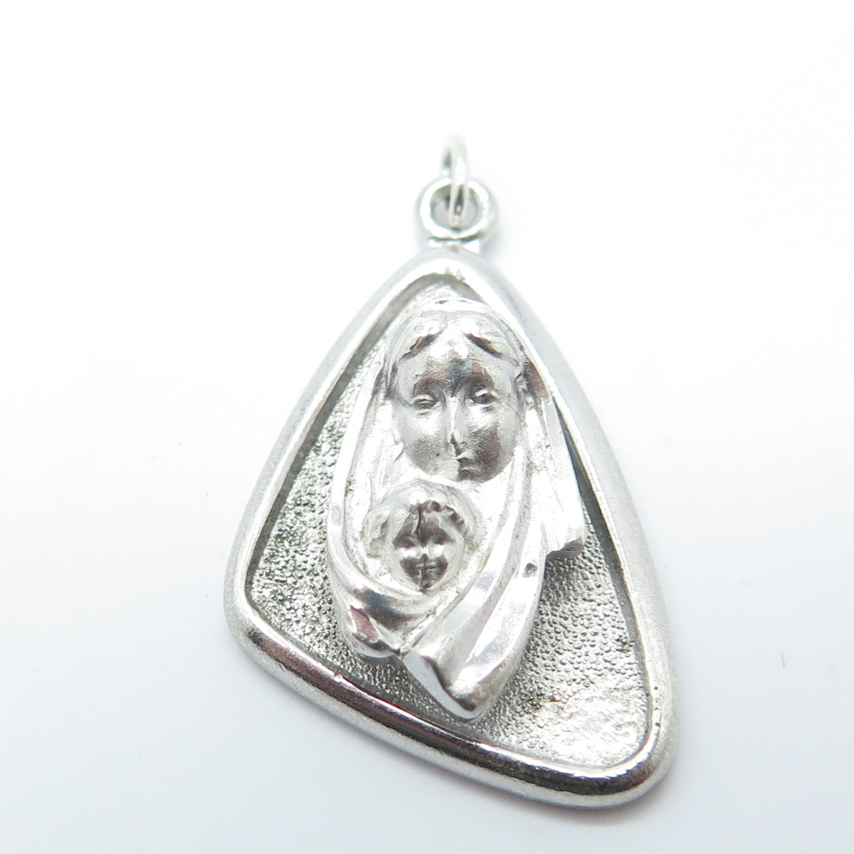 GORHAM 925 Sterling Silver Antique Art Deco St. Mary Religious Pendant