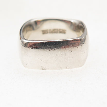 Joseph Esposito 925 Sterling Silver Vintage Oxidized Square Band Ring Size 7.25