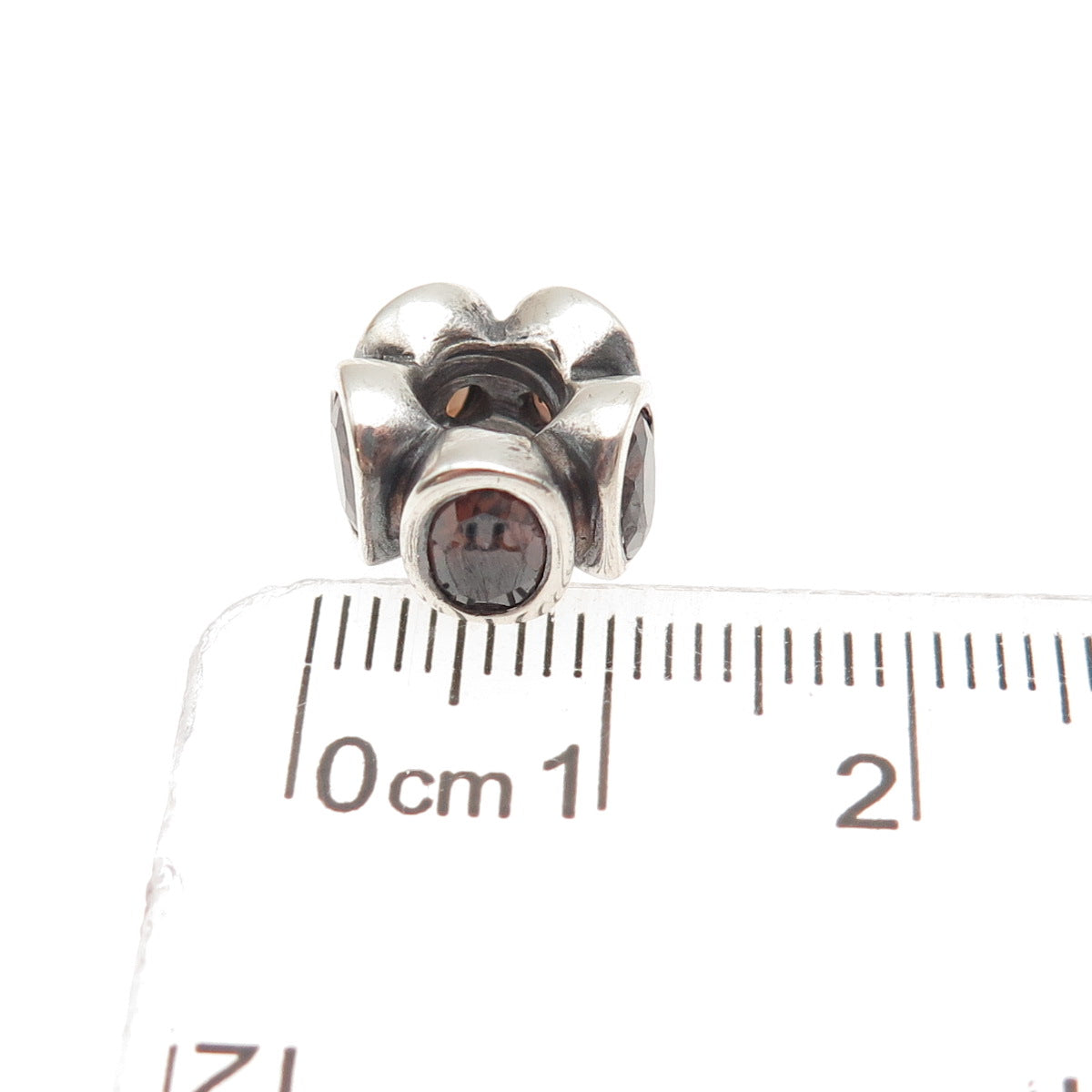 Pandora Moments Sterling Real Smoky Quartz Brown Oval Lights Slide Bead Charm