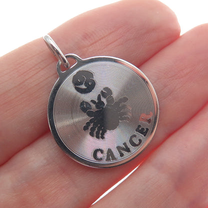 A & Z 925 Sterling Silver Vintage Cancer Zodiac Sign Minimalist Charm Pendant