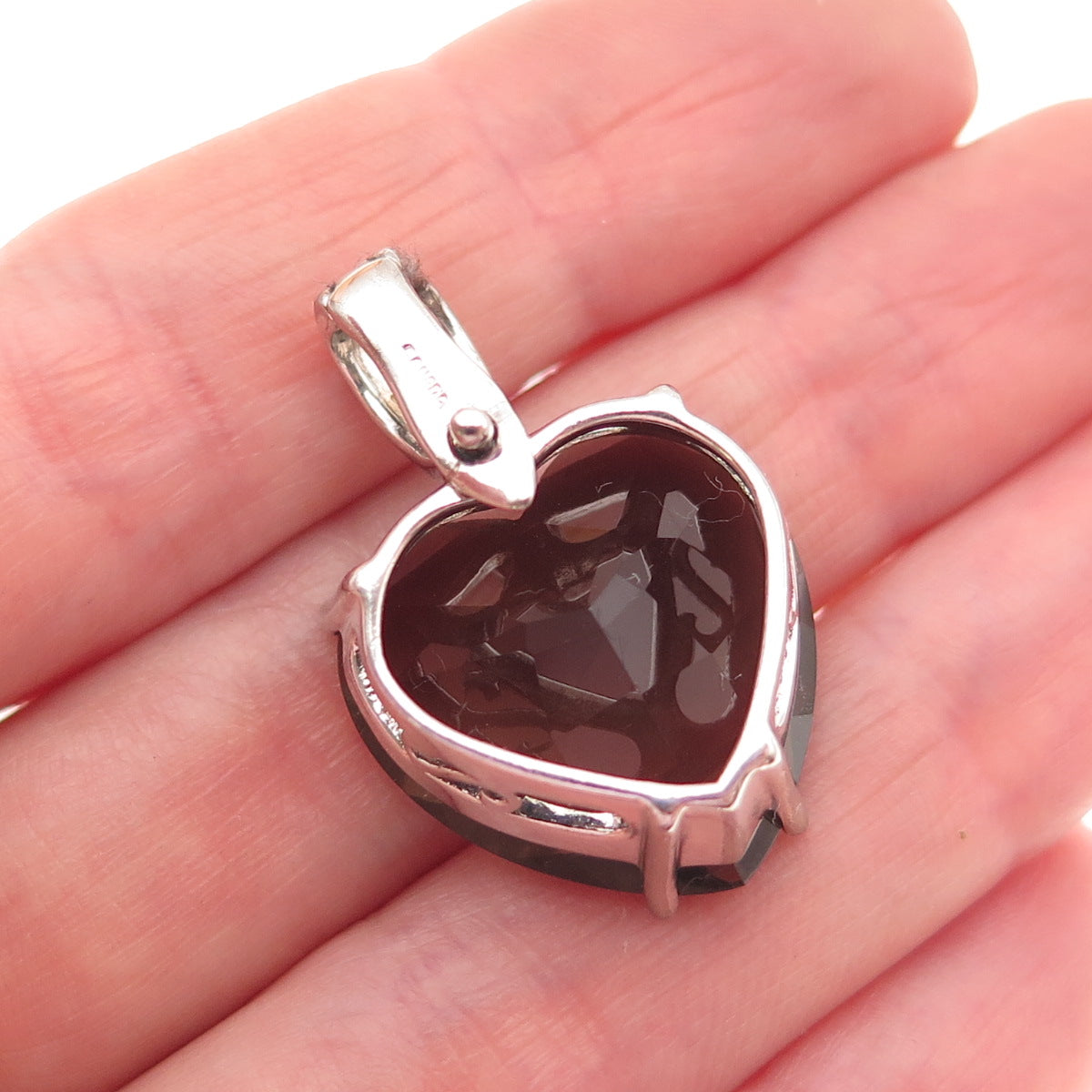 CHATEAU D'ARGENT & David Sigal Sterling Vintage Real Smoky Quartz Heart Pendant