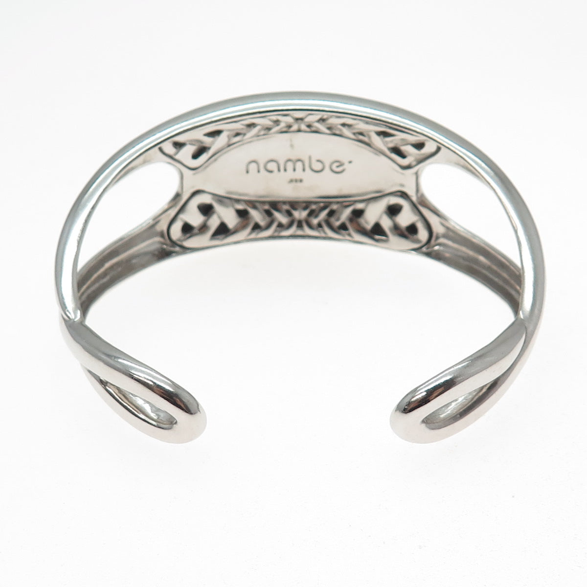 NAMBE 925 Sterling Silver Vintage Modernist Adjustable Cuff Bracelet 7.25"