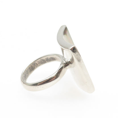 SX Sally C 925 Sterling Silver Vintage Real Abalone Shell Modernist Ring Size 7