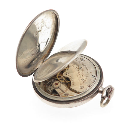 Gorham Longines 925 Sterling Antique Swiss 15 Jewels 13.33 Caliber Pocket Watch