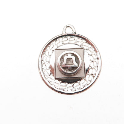 925 Sterling Silver Vintage Bell Eternal Curve Charm Pendant
