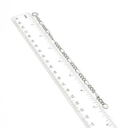 ATLAS 925 Sterling Silver Vintage Figaro Link Bracelet 7"