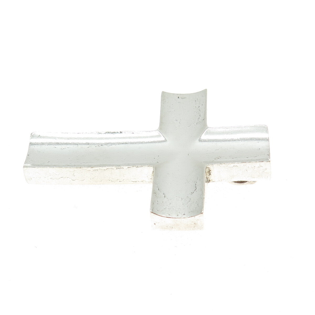 925 Sterling Silver Vintage Cross Modernist Slide Pendant