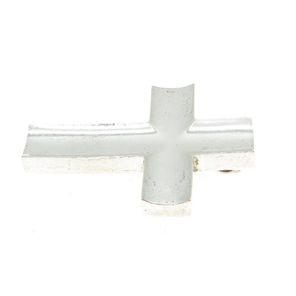 925 Sterling Silver Vintage Cross Modernist Slide Pendant