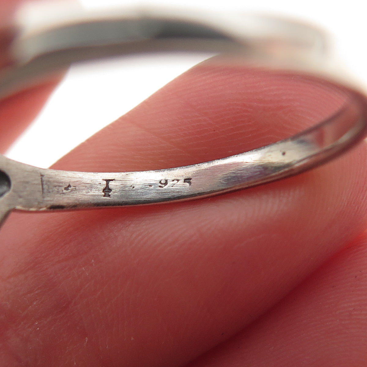 Tommy Long Sterling Silver Vintage Lab-Created Peacock Sapphire Ring Size 10.75