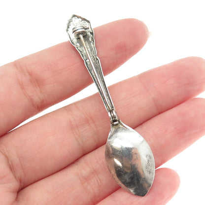 INTERNATIONAL SILVER Sterling Antique Art Deco Salt & Spices Spoon Pin Brooch