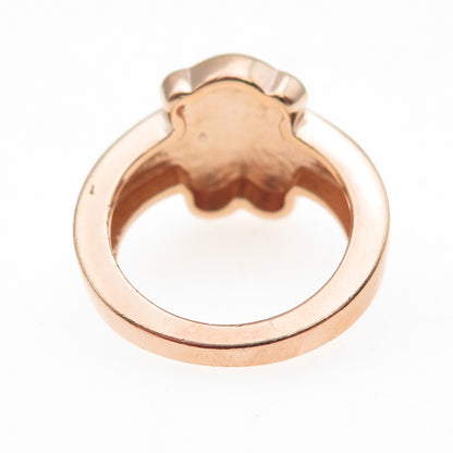 Tous 925 Sterling Silver Vermeil Real Black Spinel Sweet Dolls Ring Size 6.5
