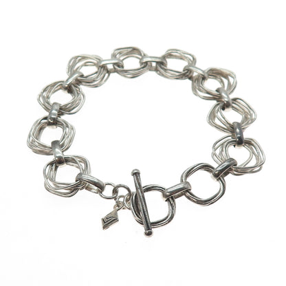 SILPADA Sterling Silver Vintage Modernist Interlocked Multi-Circle Bracelet 7.5"