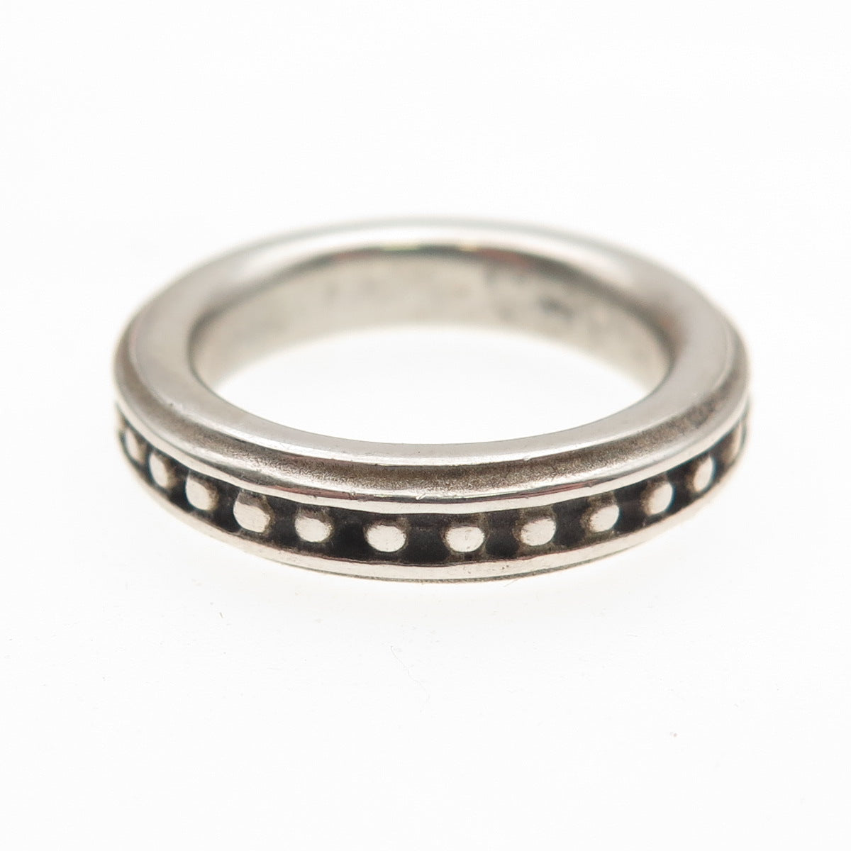 SLANE & SLANE 925 Sterling Silver Vintage Dotted All Around Band Ring Size 6