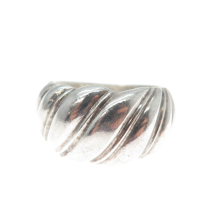 925 Sterling Silver Vintage Modernist Wavy Ring Size 7