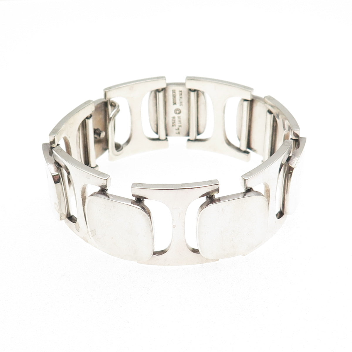 Bent Knudsen 925S Sterling Silver Vintage Denmark Modernist Bracelet 7.25" #77