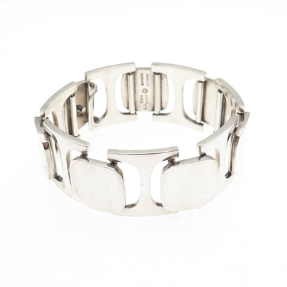 Bent Knudsen 925S Sterling Silver Vintage Denmark Modernist Bracelet 7.25" #77