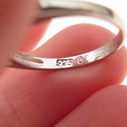 925 Sterling Silver Round-Cut C Z Half Eternity Ring Size 6.25
