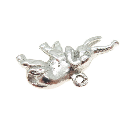 925 Sterling Silver Vintage Elephant Minimalist Charm Pendant