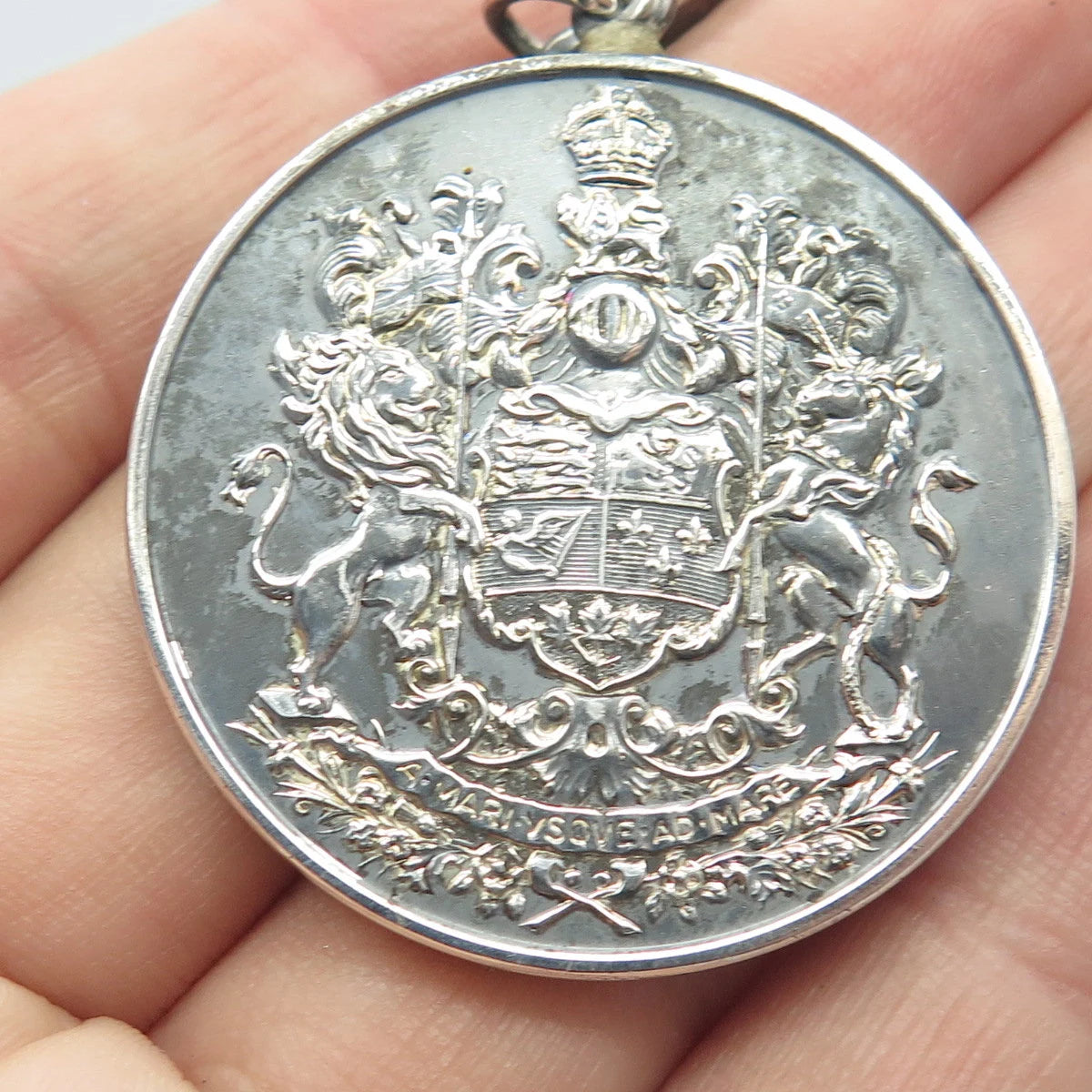 925 Sterling Silver Vintage Canada 1939 1945 Voluntary Service Coin Pin Brooch