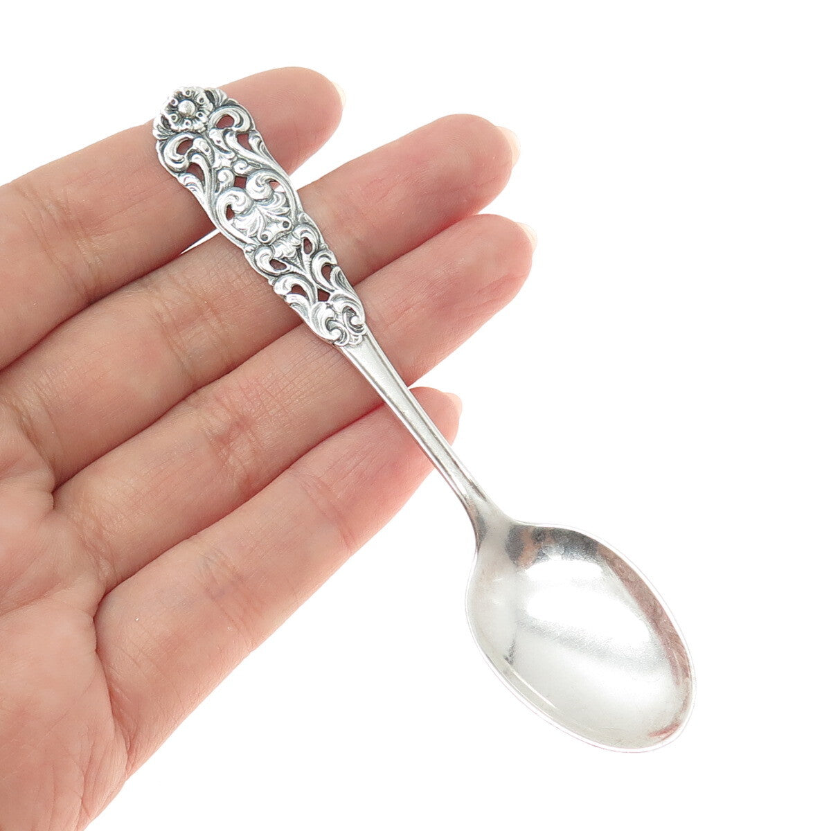 TH MARTHINSEN Sterling Silver Antique Art Deco Norway Valdres Coffee Spoon #203