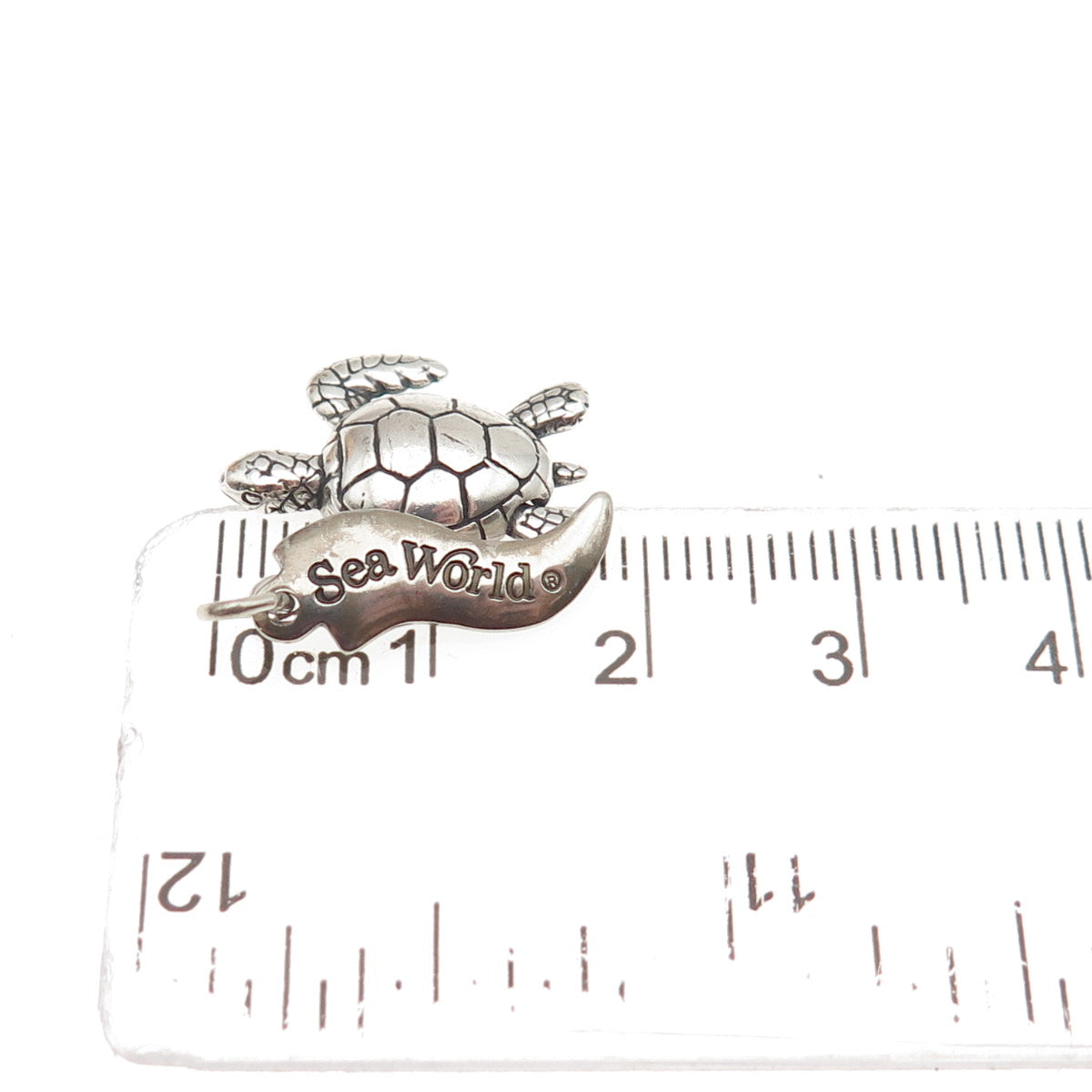 WHEELER MFG 925 Sterling Silver Vintage Turtle Sea World Mini Charm Pendant