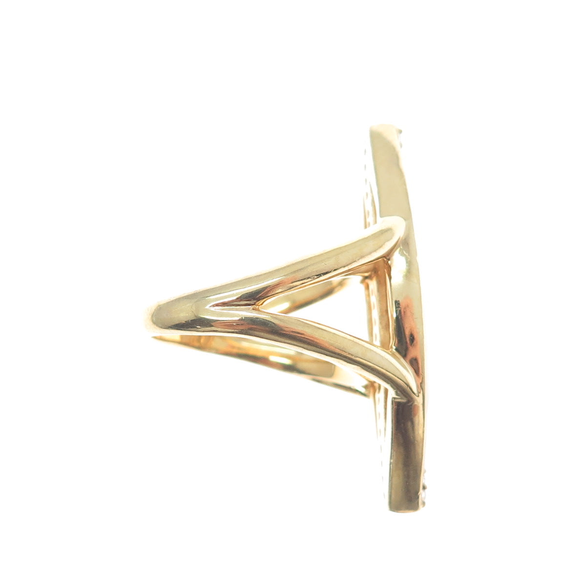 ARGENT BY PAIGE 925 Sterling Silver Gold Plated Real MOP & C Z Ring Size 7.25