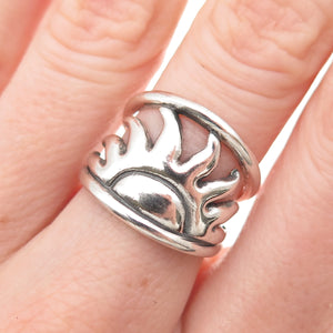 925 Sterling Silver Vintage Sun Oxidized Ring Size 6.25