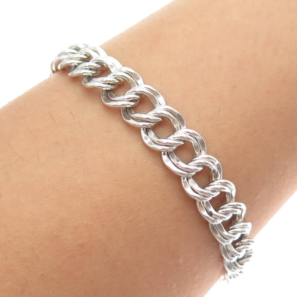 JAMES AVERY 925 Sterling Silver Vintage Double Bismark Link Bracelet 7.25"