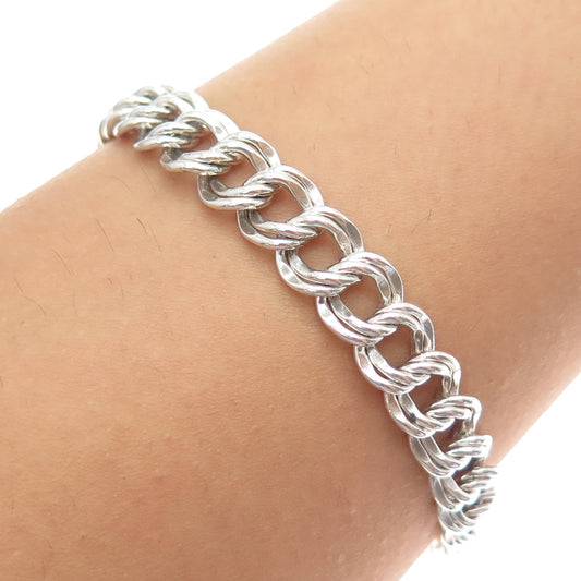 JAMES AVERY 925 Sterling Silver Vintage Double Bismark Link Bracelet 7.25"