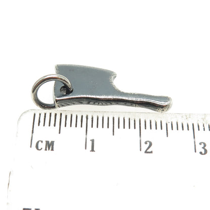 925 Sterling Silver Vintage CLRD Butcher Knife Oxidized Charm Pendant