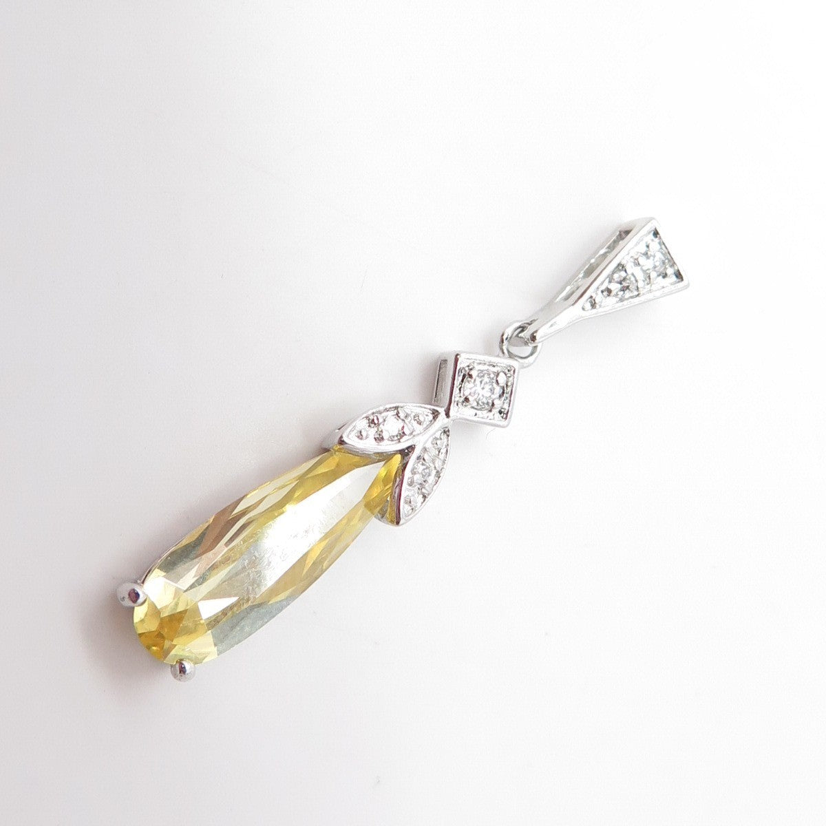 925 Sterling Silver White & Yellow C Z Pendant