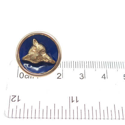 1/20 12K Yellow & Rose Gold Filled Antique Art Deco Enamel Fox Button