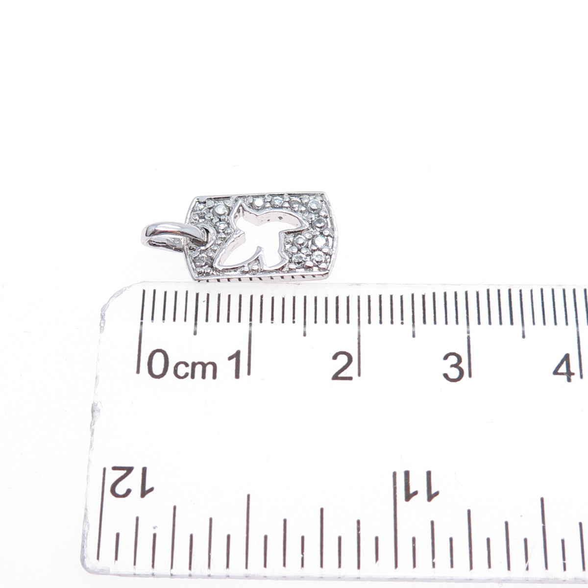 925 Sterling Silver Round-Cut C Z Peace Bird Mini Charm Pendant